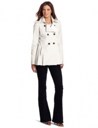 Via Spiga Women's Bella Double-Breasted Cropped Trench, Pearl, XL US Via Spiga Women's Bella Double-Breasted Cropped Trench, Pearl, XL US