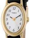 Timex Women's T21912 Cavatina Black Leather Strap Watch