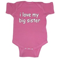 So Relative! - I Love My Big Sister (White Text) - Baby Infant Short Sleeve Bodysuit Creeper (Assorted Colors & Sizes) (Raspberry, 6 Months) So Relative! - I Love My Big Sister (White Text) - Baby Infant Short Sleeve Bodysuit Creeper (Assorted Colors & Sizes) (Raspberry, 6 Months)