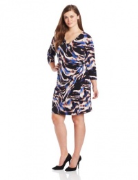 Calvin Klein Women's Plus-Size Printed Wrap Dress with Hardware Calvin Klein Women's Plus-Size Printed Wrap Dress with Hardware