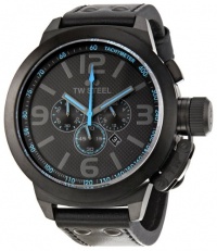 TW Steel Men's TW905 Cool Black Black Leather Strap Watch