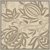 Safavieh CY2961-3001 Courtyard Collection 6-Feet 7-Inch Antigua Indoor/Outdoor Square Area Rug, Natural and Brown Safavieh CY2961-3001 Courtyard Collection 6-Feet 7-Inch Antigua Indoor/Outdoor Square Area Rug, Natural and Brown