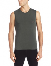 Emporio Armani Men's Basic Stretch Sleeveless Shirt, Alga, Medium