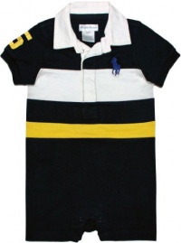 Ralph Lauren Layette Baby Boy's Big Pony Rugby Shortall, Navy, 6M Ralph Lauren Layette Baby Boy's Big Pony Rugby Shortall, Navy, 6M