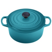 Le Creuset Signature Enameled Cast-Iron 3-1/2-Quart Round French Oven, Caribbean Le Creuset Signature Enameled Cast-Iron 3-1/2-Quart Round French Oven, Caribbean