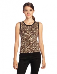 Jones New York Women's Petite Sleeveless Printed Shell Sweater Tank Jones New York Women's Petite Sleeveless Printed Shell Sweater Tank