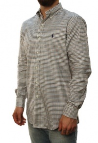 Polo Ralph Lauren Men's Striped Shirt Cream White/Blue/Brown/Purple Polo Ralph Lauren Men's Striped Shirt Cream White/Blue/Brown/Purple