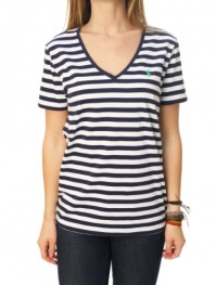 Polo Ralph Lauren Women's Cotton V-Neck Striped Shirt-Navy/White-XL Polo Ralph Lauren Women's Cotton V-Neck Striped Shirt-Navy/White-XL