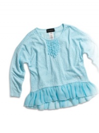 GUESS Kids Girls little girl burnout top, AQUA (4) GUESS Kids Girls little girl burnout top, AQUA (4)