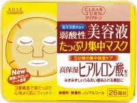 Kose Clear Turn Essence Facial Mask with Hyaluronic Acid - 26 masks Kose Clear Turn Essence Facial Mask with Hyaluronic Acid - 26 masks