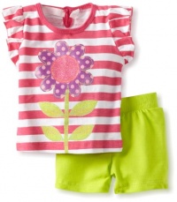 Kids Headquarters Baby-Girls Infant Stripes Tee With Short, Pink, 24 Months Kids Headquarters Baby-Girls Infant Stripes Tee With Short, Pink, 24 Months