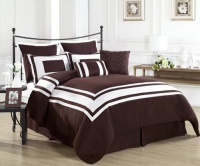 Cozy Beddings Lux Décor Collection 8-Piece Comforter Set, King, Brown Cozy Beddings Lux Décor Collection 8-Piece Comforter Set, King, Brown