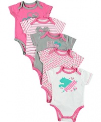 Puma Follow Your Heart 5-Pack Bodysuits - pink/gray, 0 - 3 months Puma Follow Your Heart 5-Pack Bodysuits - pink/gray, 0 - 3 months