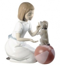 Nao by Lladro Collectible Porcelain Figurine: LEARNING NEW TRICKS - 7 3/4 tall - a girl training her puppy dog.....very cute! Nao by Lladro Collectible Porcelain Figurine: LEARNING NEW TRICKS - 7 3/4 tall - a girl training her puppy dog.....very cute!