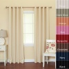 Solid Grommet Top Thermal Insulated Blackout Curtain 84-Inch Length by 52- Inch, 1 Pair-BEIGE - GT