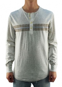 Lucky Brand Men's 1/4 Button-Up Long Sleeve Henley Shirt Heather Gray Lucky Brand Men's 1/4 Button-Up Long Sleeve Henley Shirt Heather Gray