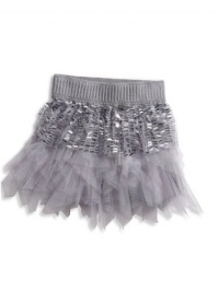 GUESS Kids Girls little girl allover sequin tulle skirt, SILVER (4) GUESS Kids Girls little girl allover sequin tulle skirt, SILVER (4)