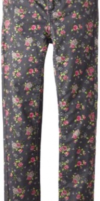 Almost Famous Girls 7-16 Printed Skinny Twill, Gray Vapor Mist, 12 Almost Famous Girls 7-16 Printed Skinny Twill, Gray Vapor Mist, 12