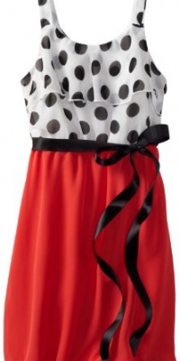 Ruby Rox Girls 7-16 Dot Top Popover Dress, Black/White/Coral, Small Ruby Rox Girls 7-16 Dot Top Popover Dress, Black/White/Coral, Small