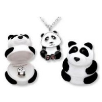 Panda Bear Pendant Necklace in Figural Gift Box Panda Bear Pendant Necklace in Figural Gift Box
