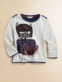 With helmet, shoulder pads and striped team jersey, the signature cat is ready for the gridiron, gazing from the front of a layered-look tee with a colorblocked back.Contrast band crewneckButton shoulder epaulettsLong sleeves with layered-look trimContrast layered-look hemSolid contrast backCottonMachine washImported With helmet, shoulder pads and striped team jersey, the signature cat is ready for the gridiron, gazing from the front of a layered-look tee with a colorblocked back.Contrast band crewneckButton shoulder epaulettsLong sleeves with layered-look trimContrast layered-look hemSolid contrast backCottonMachine washImported