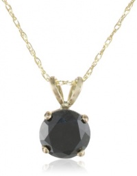 14k Gold Black Diamond Solitaire Pendant (1 cttw) 14k Gold Black Diamond Solitaire Pendant (1 cttw)