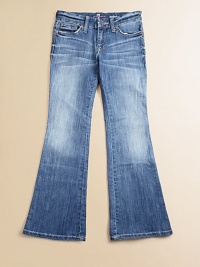 A lighter wash combines flawlessly with a soft, stretch-cotton fabrication. Behold, a mini version of a popular 7 For All Mankind style.Button closureZip flyWhiskeringFive-pocket styleBelt loopsMetal rivet details Contrast stitching98% cotton/2% spandexMachine washImported of Italian fabric A lighter wash combines flawlessly with a soft, stretch-cotton fabrication. Behold, a mini version of a popular 7 For All Mankind style.Button closureZip flyWhiskeringFive-pocket styleBelt loopsMetal rivet details Contrast stitching98% cotton/2% spandexMachine washImported of Italian fabric