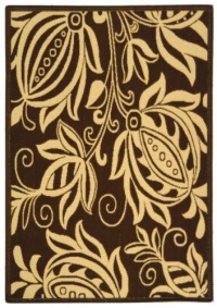 Safavieh Courtyard Collection Antigua Chocolate and Natural Indoor Outdoor Area Rug, 6-Feet 7 Inches by 9-Feet 6 Inches Safavieh Courtyard Collection Antigua Chocolate and Natural Indoor Outdoor Area Rug, 6-Feet 7 Inches by 9-Feet 6 Inches
