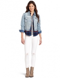 Levi's Juniors Authentic Cropped Trucker Jacket, Shady Blue, Large Levi's Juniors Authentic Cropped Trucker Jacket, Shady Blue, Large