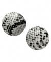 Guess Earrings, Silver-Tone Black & White Snakeskin Jungle Queen Button Earrings