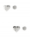 GUESS Women's Silver-Tone Logo Stud Earring Set, SILVER