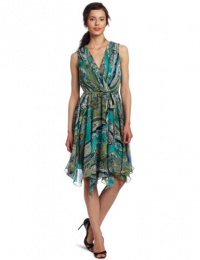 Evan Picone Women's Printed Hanky Hem Chiffon Dress Evan Picone Women's Printed Hanky Hem Chiffon Dress