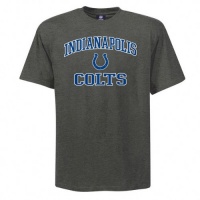 NFL Men's Indianapolis Colts Heart And Soul Ii Adult Short Sleeve Basic Tee (Charcoal Heather, X-Large)