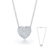 2.00 Carat Two Sided Heart Pendant Necklace with an 18 Inch Chain Included. Platinum Plated