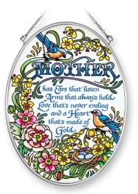 Amia 41383 Mother Saying 5-1/2 by 7-Inch Oval Sun Catcher, Medium Amia 41383 Mother Saying 5-1/2 by 7-Inch Oval Sun Catcher, Medium