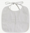 Lito White Embroidered Cotton Christening Baptism Boy's Bib