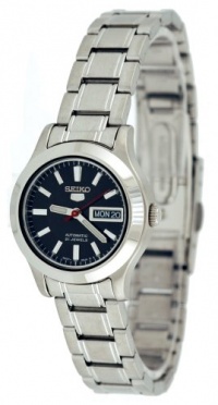 Seiko Women's SYMD95 Seiko 5 Automatic Black Dial Stainless-Steel Bracelet Watch Seiko Women's SYMD95 Seiko 5 Automatic Black Dial Stainless-Steel Bracelet Watch