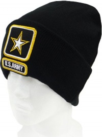 U.S. Army Black Winter Knit Skull Cap with Army Star Premium Quality, Medium Weight, United States Army Skully, Military Headwear, Cold Weather Gear, Knitted Material with Embroidered Stitching for Logo U.S. Army Black Winter Knit Skull Cap with Army Star Premium Quality, Medium Weight, United States Army Skully, Military Headwear, Cold Weather Gear, Knitted Material with Embroidered Stitching for Logo