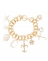 G by GUESS Women's Charm Gold Chain Bracelet, GOLD