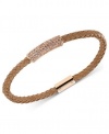 Michael Kors Rose Gold Braided Bracelet with Crystal Pave Bar MKJ2455