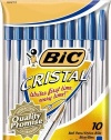 BIC Cristal Stic Ball Pen, Medium Point (1.0 mm), Blue, 10 Pens