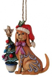 Enesco Jim Shore Heartwood Creek Christmas Dog with Tree Ornament, 3-3/4-Inch Enesco Jim Shore Heartwood Creek Christmas Dog with Tree Ornament, 3-3/4-Inch