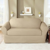 Sure Fit 107927275A_L-COFE Twill Supreme Loveseat Slipcover, Coffee Sure Fit 107927275A_L-COFE Twill Supreme Loveseat Slipcover, Coffee
