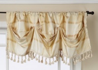 Regal Home Collections Brownstone 54-Inch by 15-Inch Woven Plaid Lined Tuck Valance with Fringe, Beige Regal Home Collections Brownstone 54-Inch by 15-Inch Woven Plaid Lined Tuck Valance with Fringe, Beige