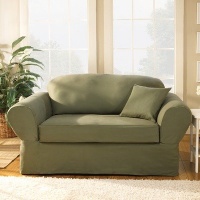 Sure Fit 107927275A_L-LODN Twill Supreme Loveseat Slipcover, Loden Sure Fit 107927275A_L-LODN Twill Supreme Loveseat Slipcover, Loden