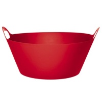 Grasslands Road Red Plastic Party Drink Chiller Tub with Handles Grasslands Road Red Plastic Party Drink Chiller Tub with Handles