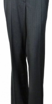 Calvin Klein Women's Pinstripe Dress Pants Charcoal/White Stripe