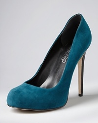 A contrasting, croc-embossed leather heel offers chic juxtaposition to sumptuous suede on these Alejandro Ingelmo pumps. A contrasting, croc-embossed leather heel offers chic juxtaposition to sumptuous suede on these Alejandro Ingelmo pumps.