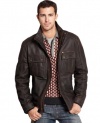 Marc New York by Andrew Marc Men's Ballard Buffalo Nubuck Leather Trucker Jacket