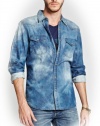 GUESS Men's Lincoln Indigo Denim Shirt in Ambush Wash
